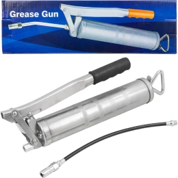 Шприц ручной для нагнетания густой смазки Rockforce с гибким шлангом объем 450мл, длина шланга 300мм RF-20450 59308