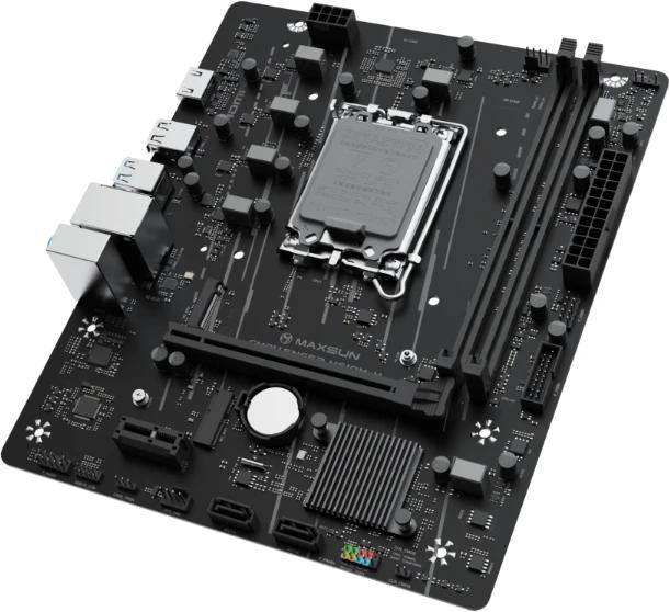 Материнская плата MAXSUN MS-Challenger H610M-H, LGA1700, H610, 2*DDR4, 3*SATA3, M.2, 2*USB 3.2, 4*USB 2.0, 1*PCIEx16, 1*PCIEx1, HDMI, mATX