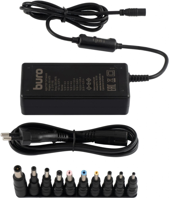 Блок питания Buro BU-M70 ручной 65W 12V-20V 10-коннект. 4A от бытовой электросети