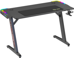 Стол игровой Cactus CS-GTZ-BK-RGB столешница ДСП черный каркас черный 127x63.5x76см