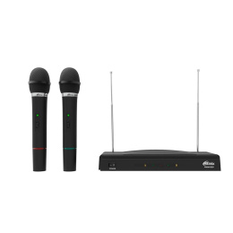 RITMIX RWM-220 {2 микрофона: 87.5 МГц - 92 МГц; раб. частоты: 100 Гц - 10 000 Гц;Чувств.: -30 дБ +/-3 дБ; пит. системы: AC 220 в / 500 мА}