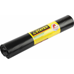 Мешки для строительного мусора STAYER "Comfort", особопрочные, черные, 120л, 10ш [39157-120]