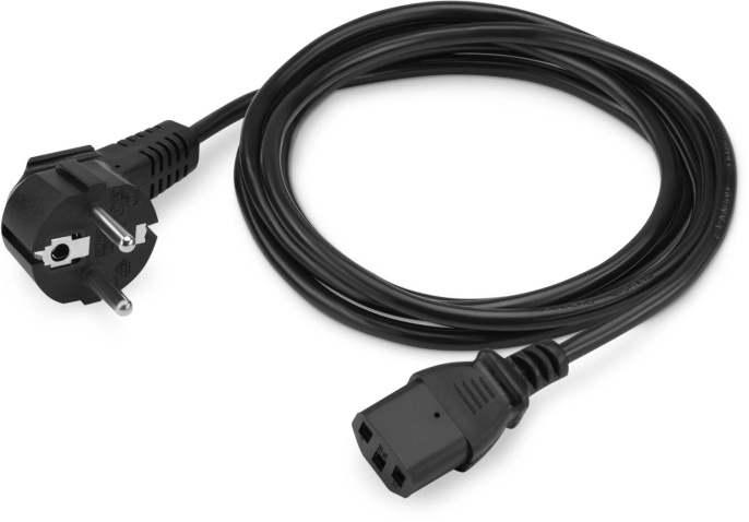 Кабель сетевой KINGPRICE KP-PC-Euro-C13-3m, Евровилка угловой - IEC C13 прямой , 3м, черный