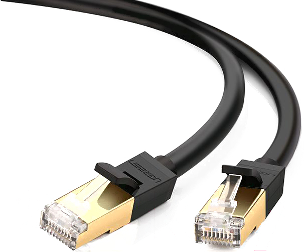 Кабель UGREEN NW107-11277 сетевой Cat 7 F/FTP, 28AWG, ОD 6.3mm, 10 Гбит/с, 1.5m Black