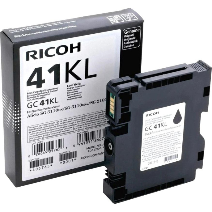405765 - Картридж для гелевого принтера GC41KL черный для Ricoh Aficio SG2100N/3110DN/DNw 600стр