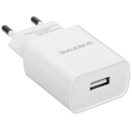 BOROFONE BA20A/ Сетевое ЗУ/ 1 USB/ Выход: 10.5W/ White (B-00681)