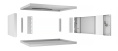 Cabeus WSC-05D-4U55/45 Шкаф телекоммуникационный настенный 19" 4U, серия LIGHT разборный, дверь стекло, цвет серый