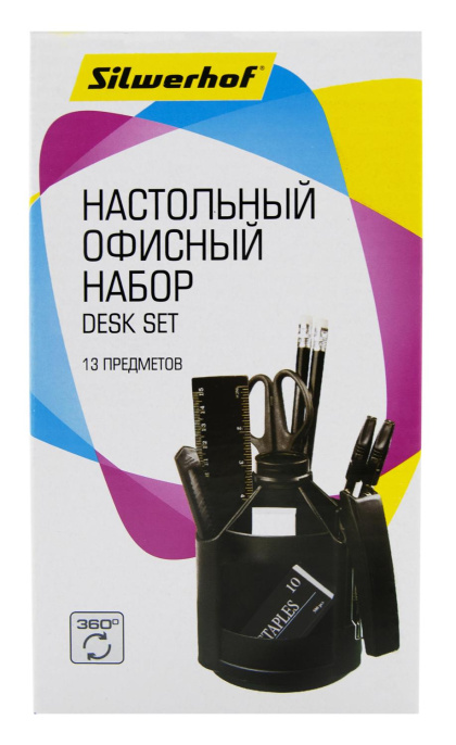 Настольный набор Silwerhof 14 предметов пластик черный