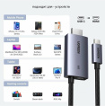 Кабель Ugreen CM675 HDMI - USB Type-C 55330 (2 м, черный) кабель HDMI/USB 2.0 Type-C, черный, длина 2 м