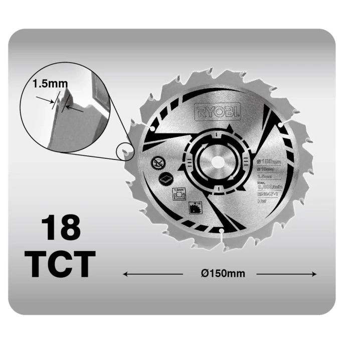 Дисковая пила Ryobi ONE+ R18CSP-0 5133002628
