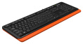Клавиатура A4TECH Fstyler FKS10, проводная, USB, мембранная, черный/оранжевый [fks10 orange]