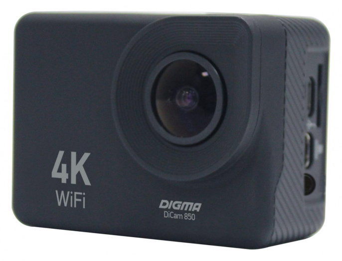 Экшн-камера Digma DiCam 850 4K, WiFi, черный [dc850]