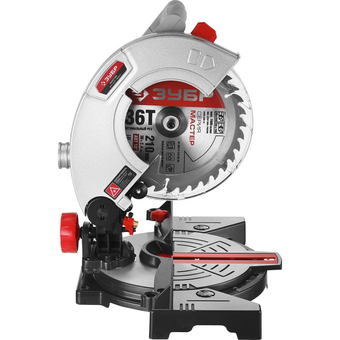 Торцовочная пила Зубр ЗПТ-210-1400 Л, комбинированная, 1300Вт, 210мм