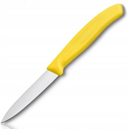 Нож кухонный Victorinox Swiss Classic 6.7606.L118 стальной для чистки овощей и фруктов лезв.80мм прямая заточка желтый