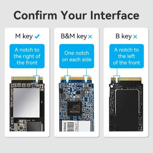 Корпус для SSD Vention USB 3.1 Gen 2-C M.2 NVMe Серый (KPGH0)