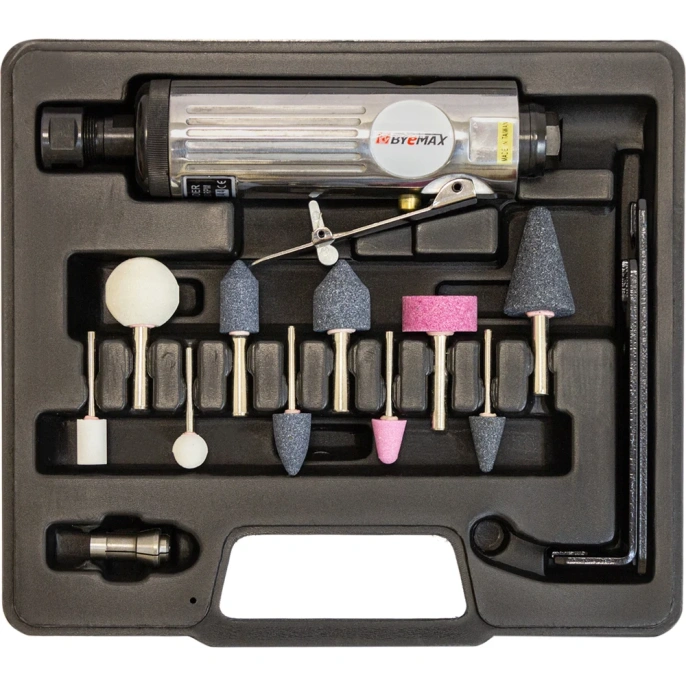 Бормашина пневматическая прямая BYEMAX в наборе с шарошками BM-512K