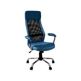 Кресло руководителя Helmi hl-e41 stylish, ткань/сетка, синяя/голубая 318581