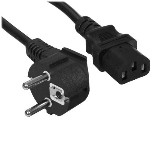Кабель питания Cablexpert PC-186-VDE-1M 1м, Schuko- C13, VDE, 10А, черный, с заземлением, пакет (272085)
