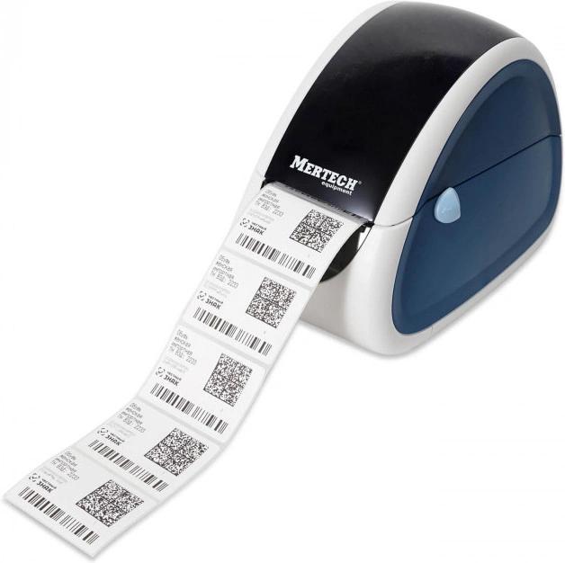 Термопринтер Mertech LP80 Eva 4586 203dpi 100мм/с/USB/RS232 для печ.накл./синий белый