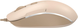 Мышь проводная A4TECH Fstyler FM26S, оптическая, USB, 1600dpi, бежевый и коричневый [fm26s usb (cafe latte)]