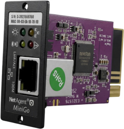 SNMP-карта для удаленного управления Powerman DS801 (тактовая частота: 300 МГц, флеш память: 128 Мбайт, SD RAM: 64 Мбайт, пропускная способность Ethernet: 1620 Кбит/с)