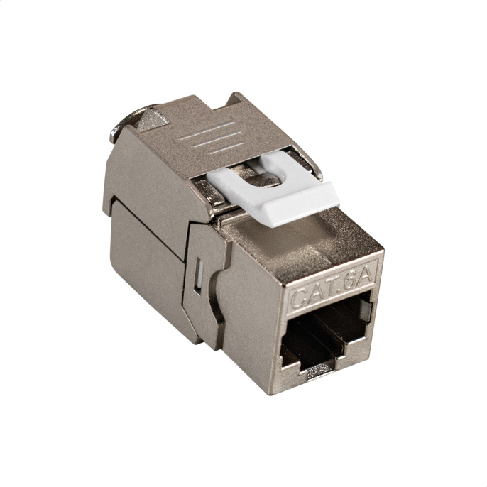 Модуль-вставка Keystone Jack RJ-45 ExeGate KJ-8P8C-SH-C6A-180-TL (Кат.6A, экранированная, 180 градусов, IDC Toolless (без инструмента)) EX297267RUS