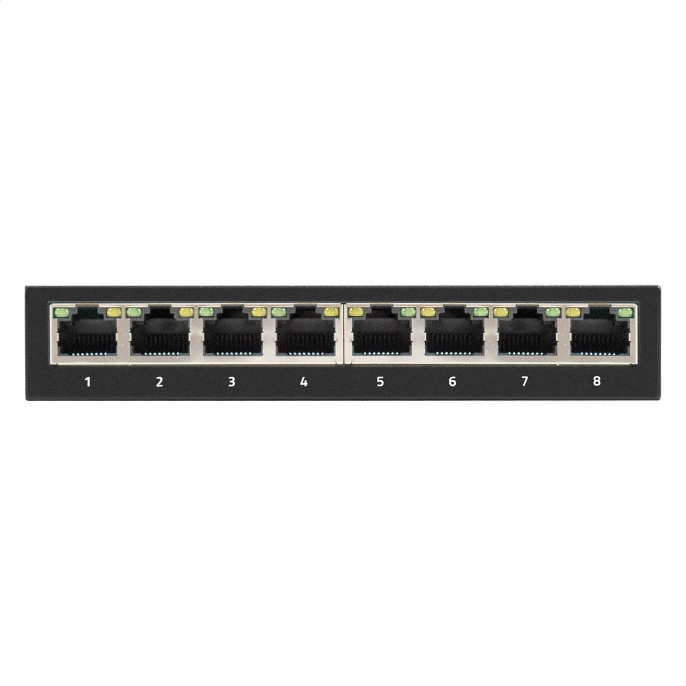 Коммутатор неуправляемый ExeGate EDGS-1008D 8-портовый гигабитный UTP 10/100/1000 Base-T, металлический корпус, с функцией энергосбережения Green Ethernet Technology , настольный/настенный EX298694RUS