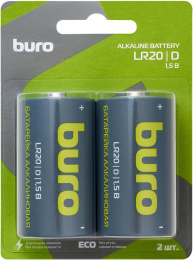 D Батарейка Buro Alkaline LR20,  2 шт. 18000мAч