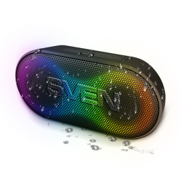 Портативная акустическая система SVEN PS-99, черный 10 Вт, Waterproof IPx5 , TWS, Bluetooth, 1800мА*ч SV-022389