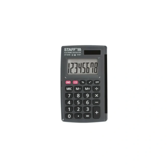 Карманный калькулятор STAFF STF-6248 104х63мм, 8 разрядов, двойное питание, 250284