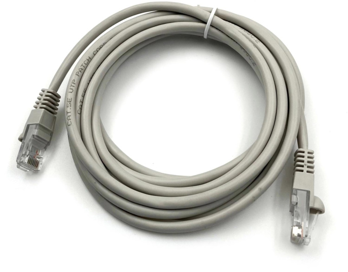 Патч-корд KINGPRICE KP-PC-c5e-3m-g литой molded , UTP, кат.5E, 3м, 4 пары, 26AWG, алюминий омедненный, многожильный, серый
