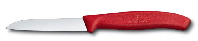 Нож кухонный Victorinox Swiss Classic 6.7401 стальной для овощей лезв.80мм прямая заточка красный