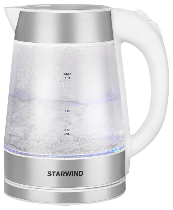 Чайник электрический StarWind SKG2011, 1.7л, стекло/металл/пластик
