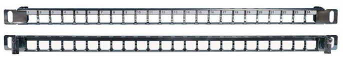 Патч-панель наборная Hyperline (PPBLHD-19-24S-SH-RM) 19" 0.5U 24x