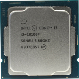 Процессор Intel Core I3-10100F OEM Comet Lake, 14nm, C4/T8, Base 3,60GHz, Turbo 4,30GHz, Without Graphics, L3 6Mb, TDP 65W, S1200 OEM CM8070104291318