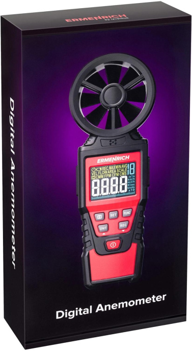 Анемометр-термометр Ermenrich Seek DN30 портативный крыльчатый красный/черный 82973