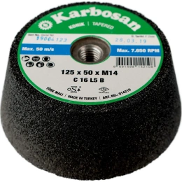 Круг шлифовальный чашечный конический SC (125х50 мм, М14) Karbosan KAR-914210