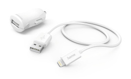 Автомобильное зар./устр. Hama H-183266 12W 2.4A USB для Apple белый (00183266)