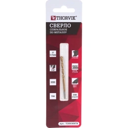 Сверло спиральное по металлу HSS TiN в блистере TDB030NTB (3х61х33 мм) Thorvik 52426