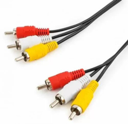 Кабель GoPower 3xRCA m -3xRCA m 5.0м ПВХ черный в пакете 1/50 00-00027486