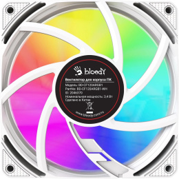 Вентилятор BLOODY BD-CF120ARGB1 120мм, 4-pin, 1600об/мин, 11 - 26 дБ, ARGB, белый, Ret [bd-cf120argb1-wh]