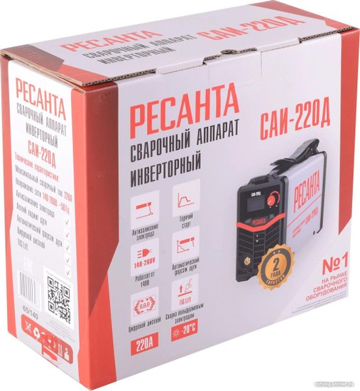 Сварочный аппарат Ресанта САИ-220Д инвертор ММА/TIG 7.8кВт 65/140