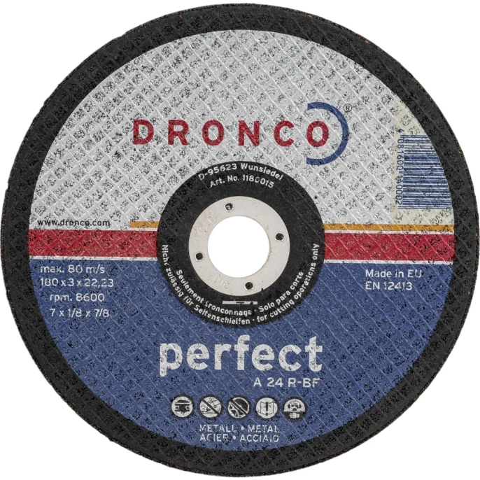 Диск отрезной по металлу Perfect A24R (180x3x22.23 мм) DRONCO 1180015100