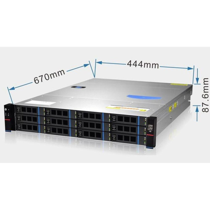 Серверный корпус/ Gooxi RMC2112-670-HS-NV-D 2U 12bay chassis SAS/SATA/NVME backplane rear 2*2.5"SAS/SATA 1300W 1+1 EU power cables rail kit