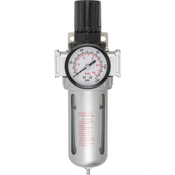 Фильтр влагоотделитель c индикатором давления 1/2" для пневмосистемы ROCKFORCE RF-AFR804 47076 (RF-AFR804(47076))