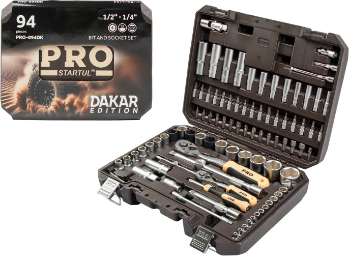 Набор головок и бит 94пр. 1/4",1/2" PRO STARTUL DAKAR PRO-094DK