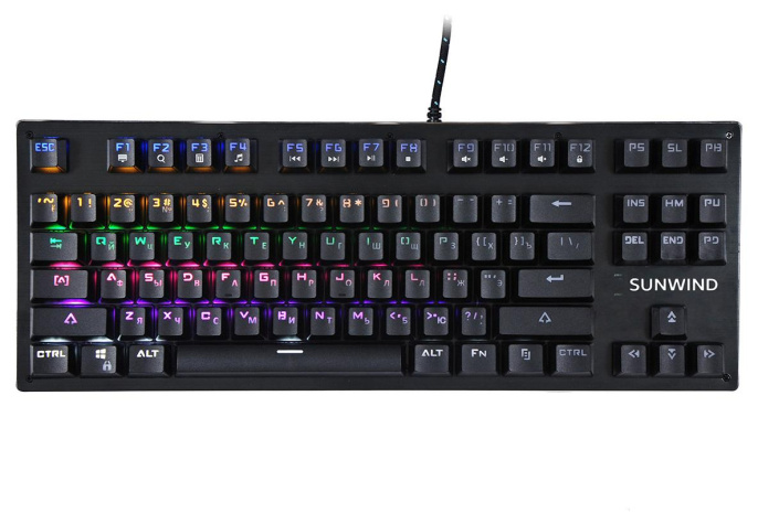 Клавиатура SunWind SW-K900G механическая черный USB Multimedia for gamer LED (1422332) кабель 1.8м