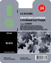 Картридж Cactus  CS-BCI24BK  для Canon  S200/200x/300/330/330Photoi250/320/350/450/455/470D/475D