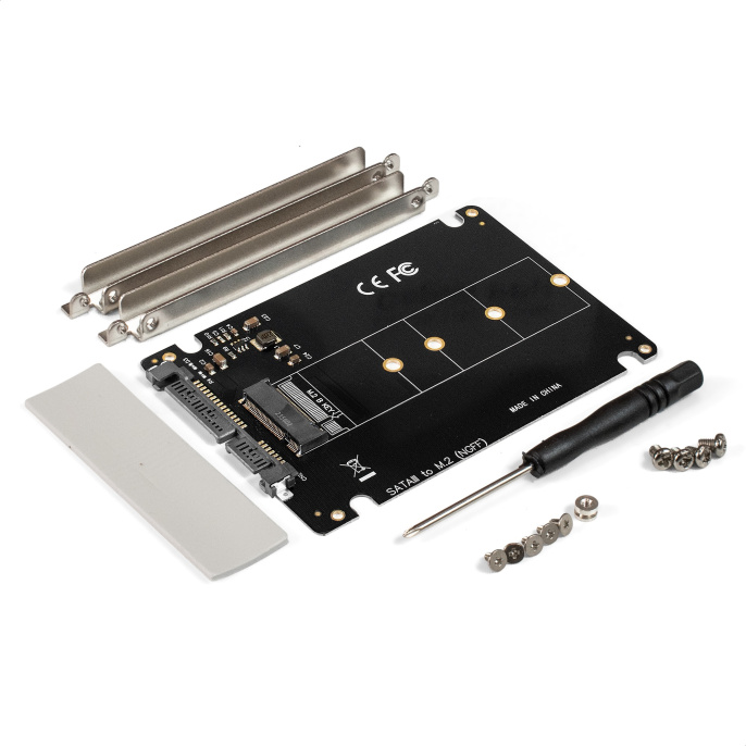 Переходник ExeGate EXE-527 (M.2 B key -> 2.5" SATA, для установки SSD M.2 в отсек 2.5") EX283708RUS