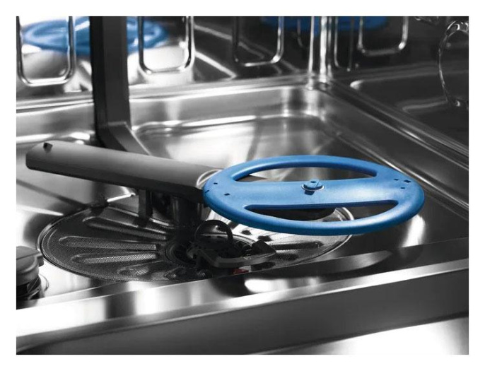 Посудомоечная машина Electrolux EEG48300L (загрузка на 14 комплектов посуды, сенсорное управление, 8 программ, 59.6x55x82 см, черный цвет, сушка: конденсационная, индикация на полу: луч)